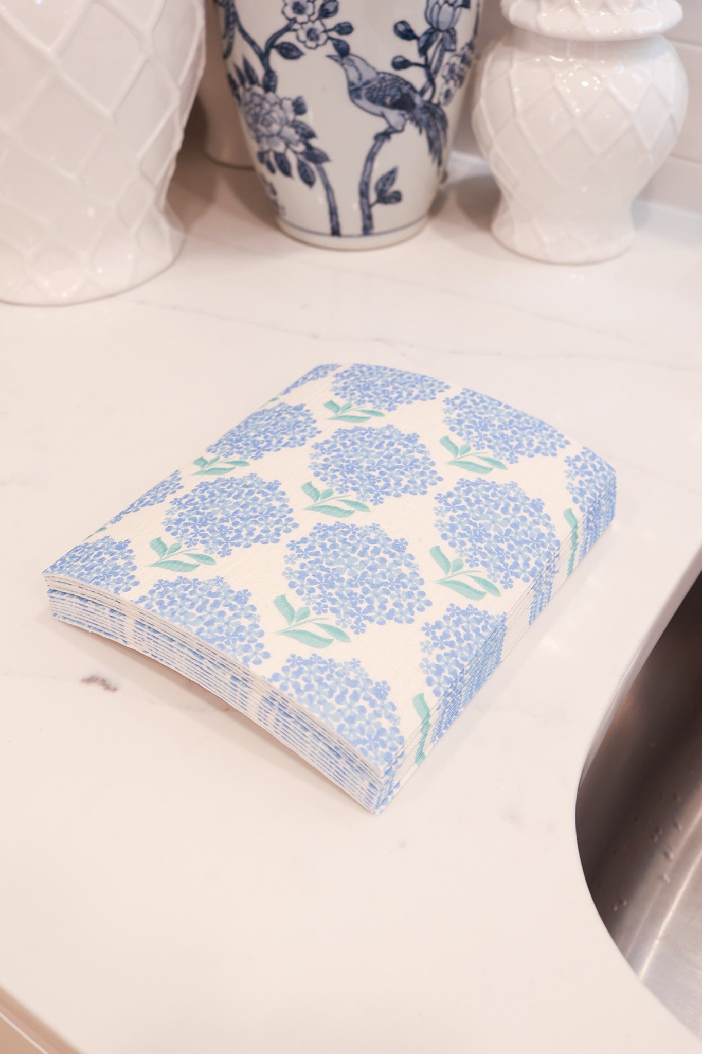 White Hydrangea Cleaning Cloth
